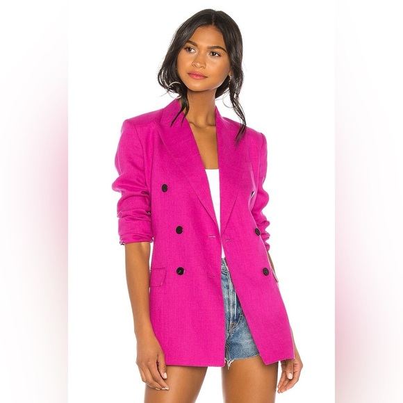Theory Jackets & Blazers - Theory Double Tailor Blazer Jacket in Pop Fuschia